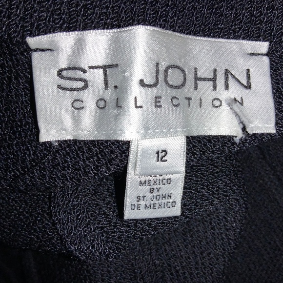 St John Collection Santana wool blend knit pants Sz 12 wide leg high waist - Picture 4 of 6